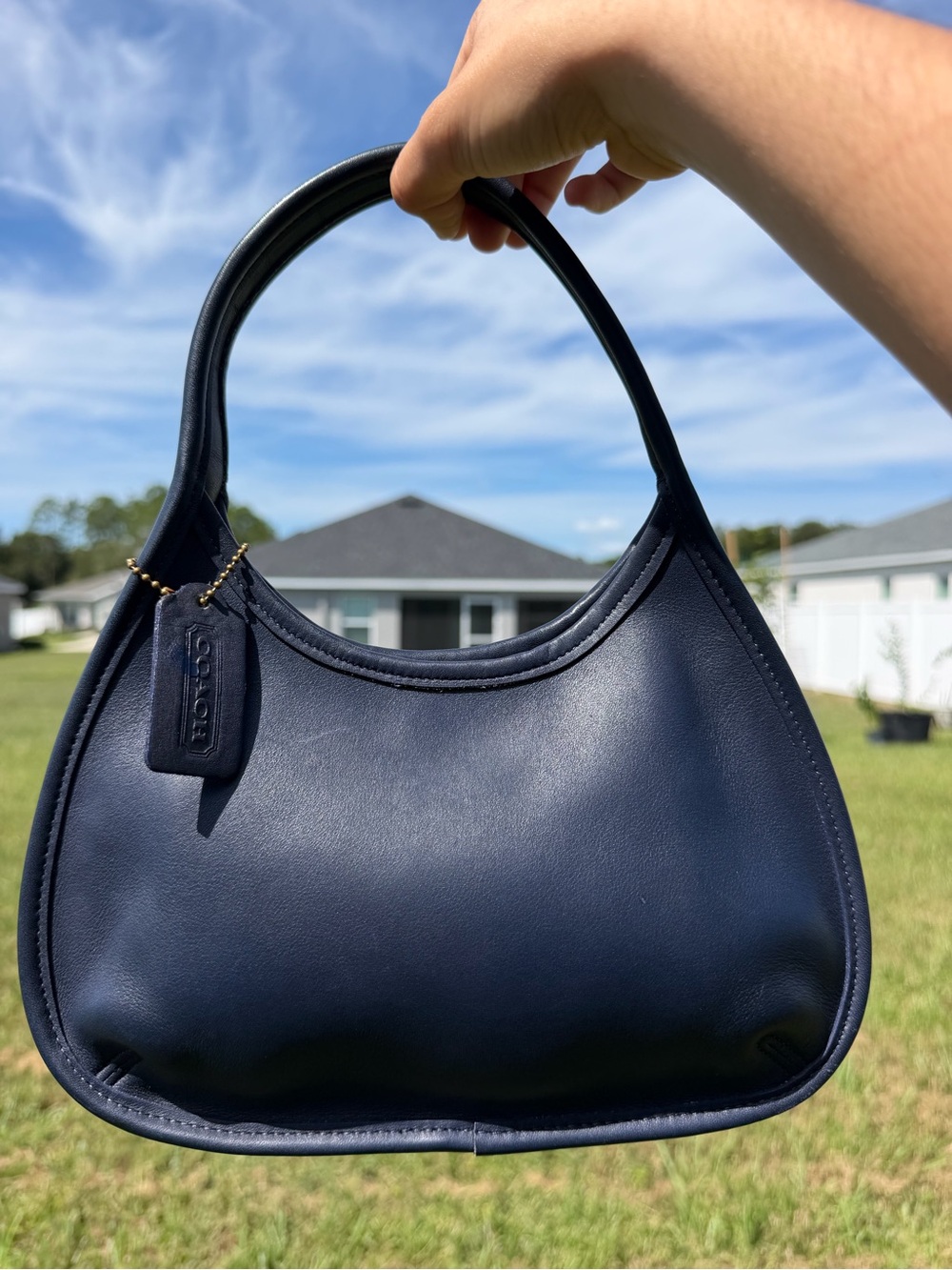Coach RARE  Navy blue mini ergo in mint condition